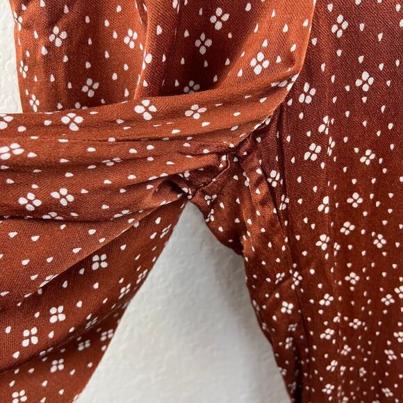 & Other Stories Satin Printed Straight Leg Collar Jumpsuit in Diamond Dot US 6 - Picture 6 of 10